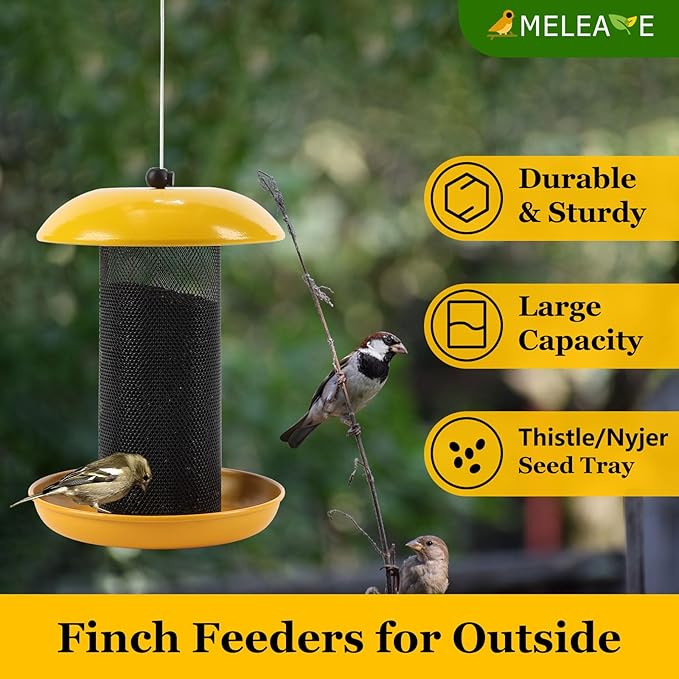 Finch Feeders for Outside, Finch Feeder for Nyjer/Thistle Seed, 2.5 lbs Seed Capacity