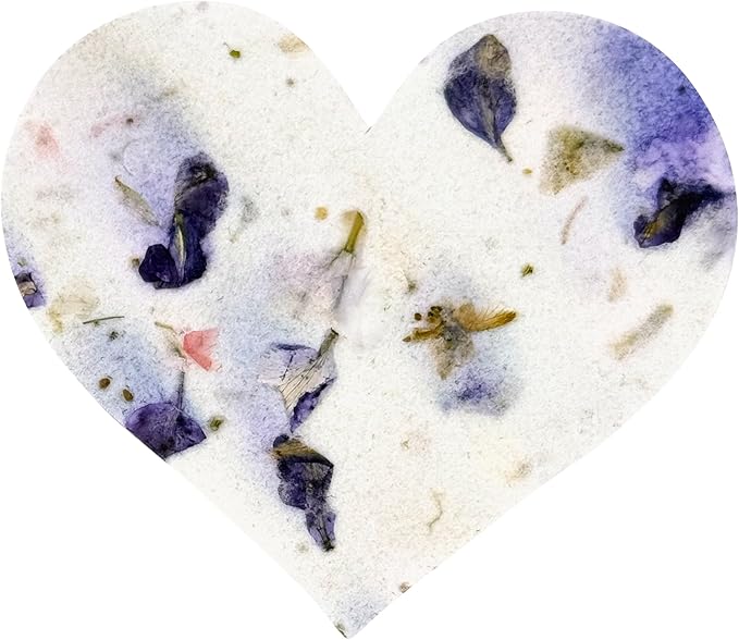 50pcs Large Purple Heart Seed Paper – Writable & Plantable Wildflower, Mom's Gift for Mother’s Day, Use for Wedding, Baby Shower, Heart Party Favors & Easter Decorations