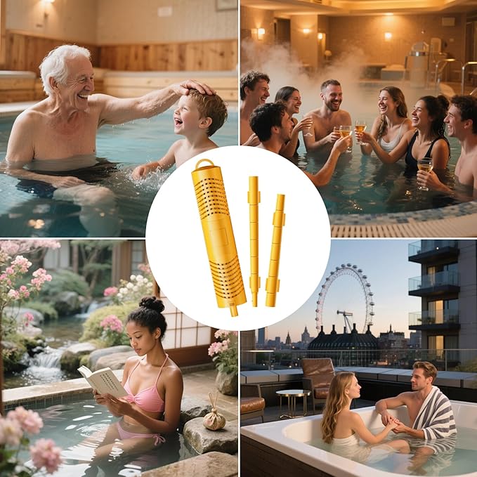 vibement Spa Mineral Sticks for Hot Tub, Hot Tub Mineral Stick Filter Cartridge, with 4 Months Lifetime Universal for Pool and Hot Tub to Keep Water Clear(2pcs, Yellow)