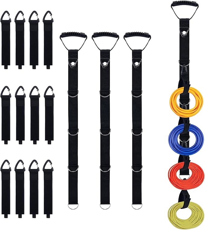 4PCS Extension Cord Organizer with 12 Removable Cord Holders Cord Storage Organizer Garage Garden Storage Straps All in One Hanger Straps for Cable Hose Rope Tool Management