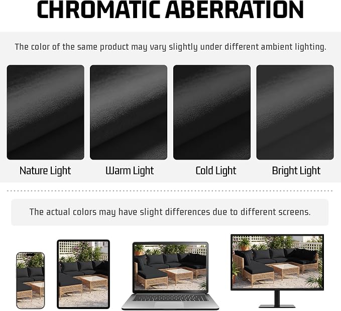 12pcs Outdoor Patio Cushion Covers Replacement, 24" Zippered Outdoor Cushion Covers Waterproof, UV Resistant & Washable Patio Furniture Cushion Covers Waterproof for Patio Sectional, Covers Only Black
