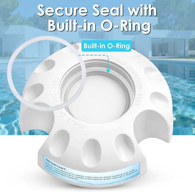 Salt Cell Cleaner, Fits for Hayward Salt Cell Cleaning Stand, Leak-Resistant Cleaner Stand with Built-in O-Ring, Easy Pool Salt Cell Maintenance Tool