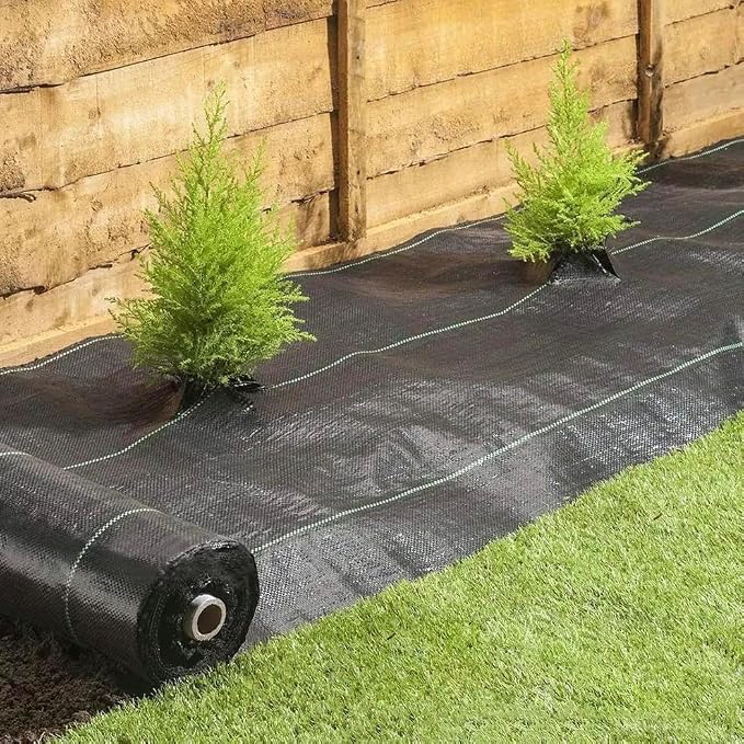 Rocky Mountain Goods Weed Barrier Fabric - Thick 15 Year Heavy Duty Black Weed Blocker Landscape Fabric for Garden, Flower Beds, Trees - Ground Cover - Under Rocks or Mulch (6' x 50')