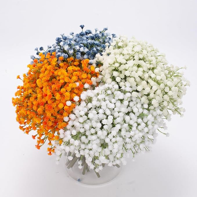 Baby's Breath Artificial Flowers Bulk 10 Pack (30pcs) Faux Baby Breath Plastic Flower Fake Gypsophila Flower Arrangement for Crafts Fake Flowers Bouquet for Wedding Centerpieces Mix Baby Breath