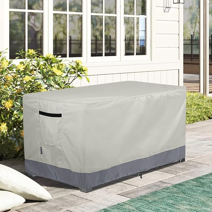 Patio Deck Box Cover Waterproof Outdoor Rectangular Storage Bench Cover 62L x 30W x 26H inch