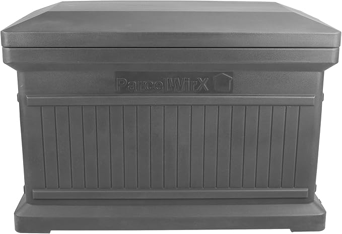 RTS Home Accents ParcelWirx Premium Horizontal Storage Cabinet/Package Delivery Box with Lift Off Lid, Graphite