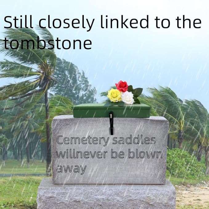 Cemetery Saddles,Graves Cemetery Headstone Saddle Holder, Suitable for 6 to 12 inch Gravestone Flower Stands, Used for Cemetery Decoration, Gravestone Saddle to Withstand high Winds