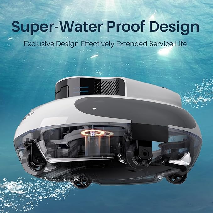 Cordless Robotic Pool Cleaner with Dual 30W Motors, 5000mAh Battery, 120 Minutes Runtime, Automatic Cleaning, Waterproof (White)