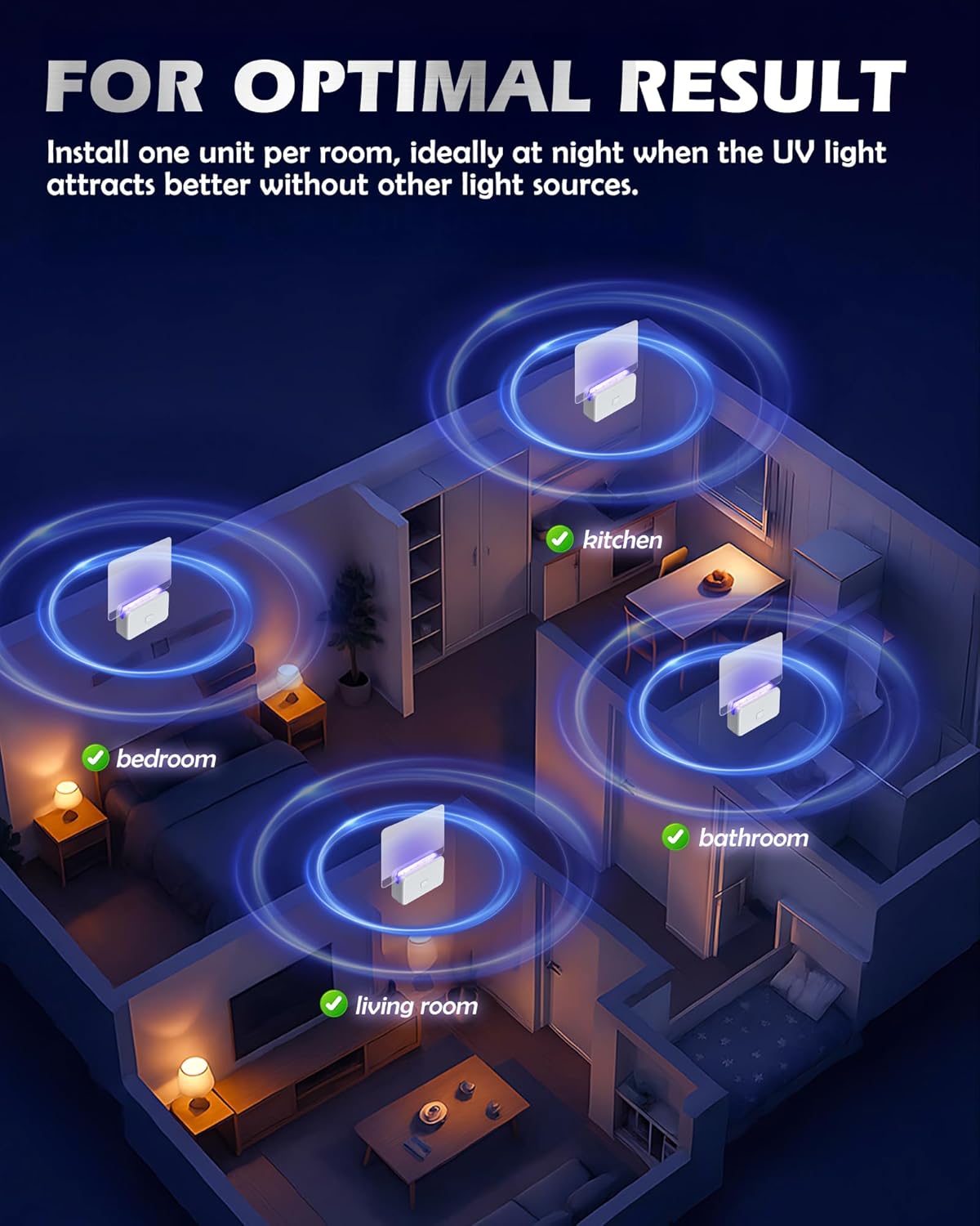 2 Pcs Fruit Fly Traps for Indoors (2 Device+10 Refills) Plug in UV Light Fly Trap for Gnats, Fruit Flies, Flying Insects Sleek Design Indoor Safe