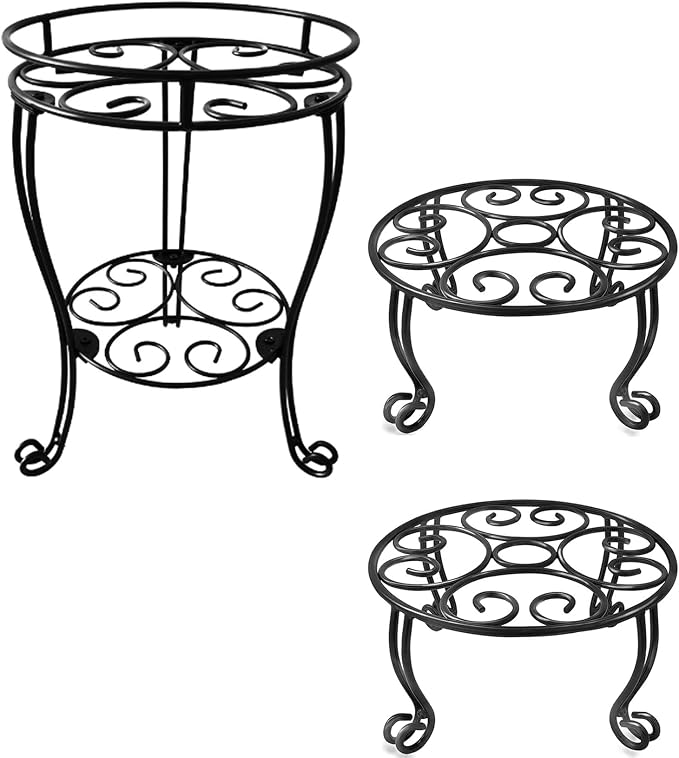 TREEZITEK One 18.9IN tall plant stand,two set of 6 inches plant stands