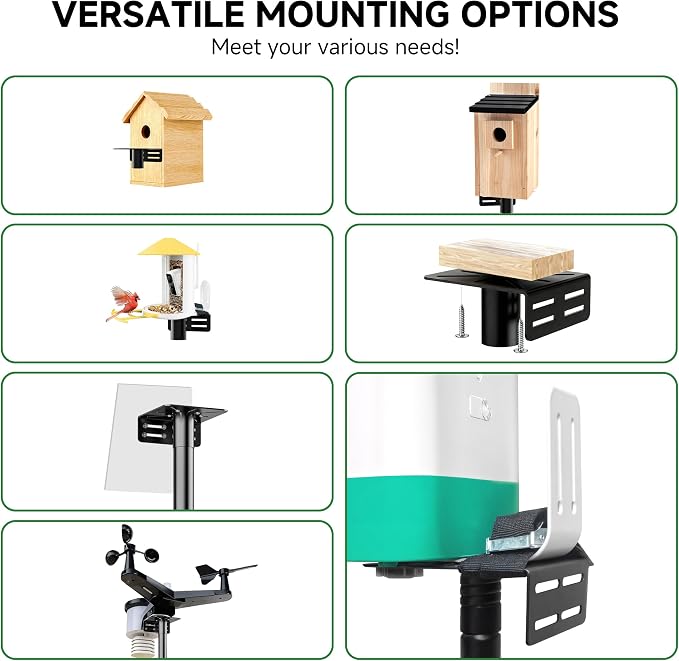 Bird House Pole Stand, Dia 1 Inch Smart Bird Feeder Pole for Camera Birdfeeder, Feeding Station for Outdoors Heavy Duty, Compatible Post Mount 94"