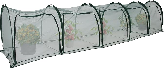 Flexible Net Grow Tunnel - Garden Greenhouse Mesh Cover Growhouse Plant Netting Covers for Protecting Fruit Vegetables Plants Cultivation (5M)