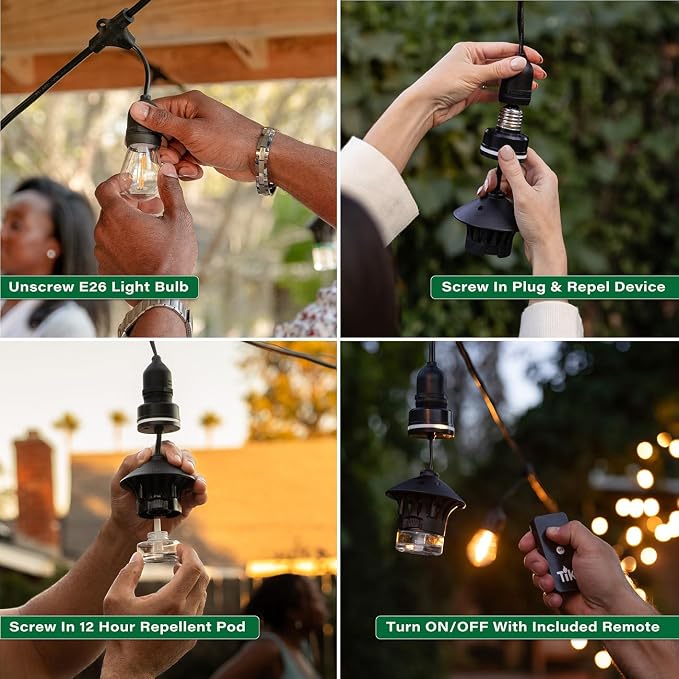 TIKI BiteFighter Plug & Repel Mosquito Repellent Pod, 48 Hour 2-Pack for String Lights