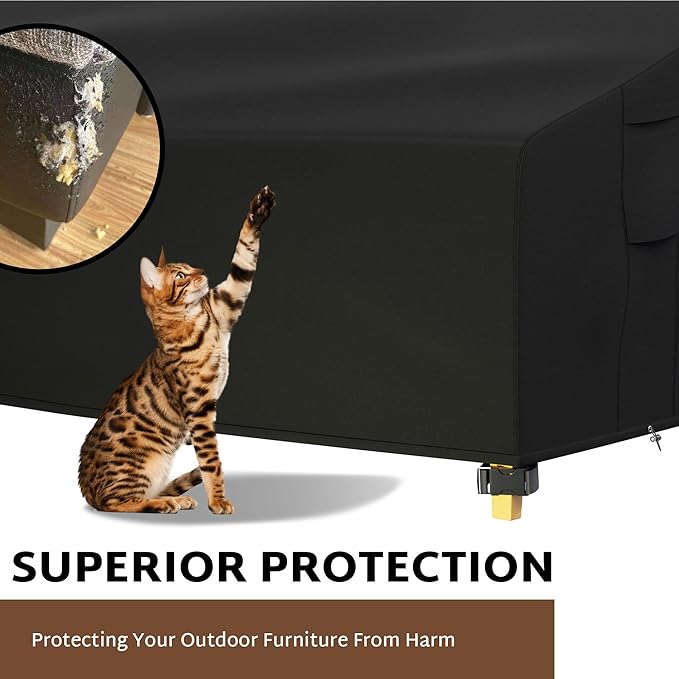 iBirdie Outdoor Patio Furniture Cover fit 130" x 100", 128" x 99", 126" x 98" L-Shaped Sectional Sofa, Waterproof Weatherproof Heavy Duty 600D Garden Cover for Outside L Shape Couch