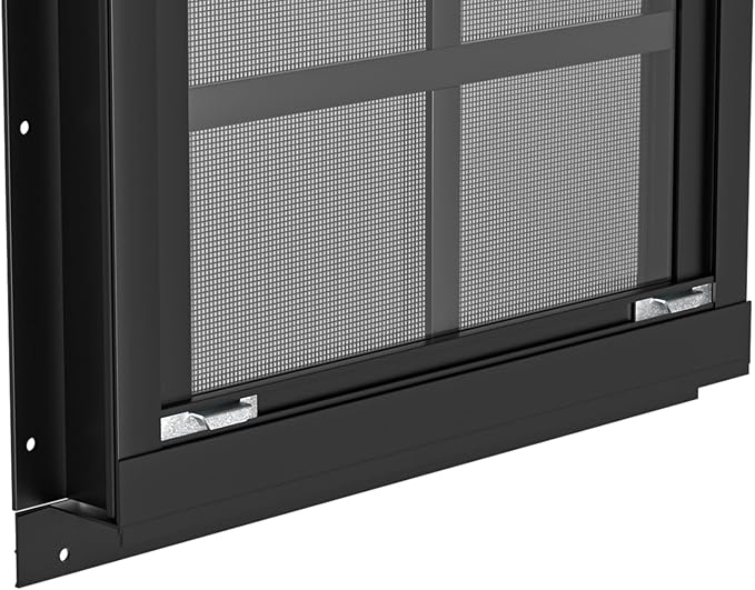 WRISIN 2 Pack Shed Windows 18" W x 27" H Flush Mount, Black Household Windows for Playhouses, Barns, Chicken Coop