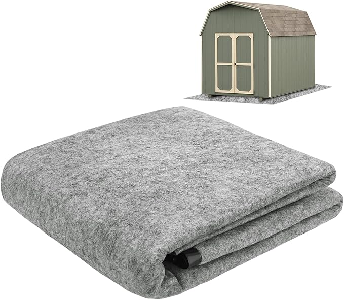 M METERXITY Outdoor Storage Shed Mat, 6.6x6.6 FT Waterproof Small Shed Flooring Mat for Patio Furniture Floor Protecting from Wear/Liquid/Dust/Oil, Non-Slip Carport Pad [Grey White]