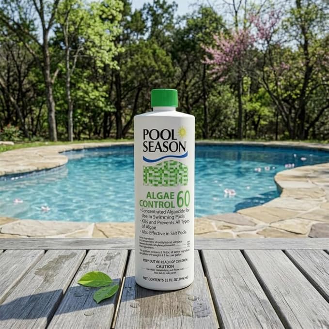 Polyquat 60 Algaecide for Swimming Pool 32 oz, High Concentrate Algaecide 60 for Inground Pool and Above Ground, Professional Grade Polyquat 60 Treatment for Clear Water Care