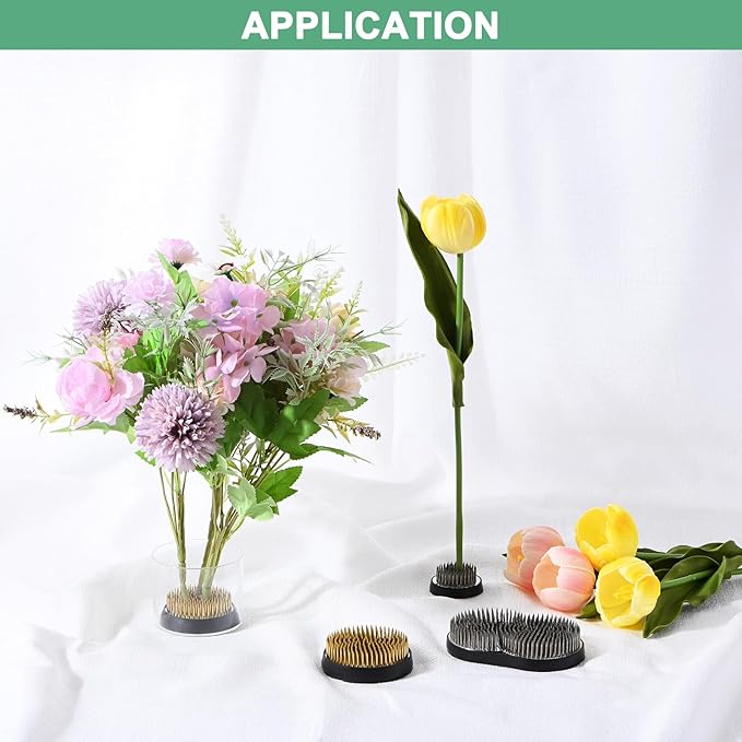 M METERXITY 24-Pack Flower Frog 0.9" Round Brass Flower Pins Flower Frog Holder Flower Arranger Fixed Tools Floral Frog for Arrangements Vase/Plant Decoration/Home Decor [1.1cm Pins]