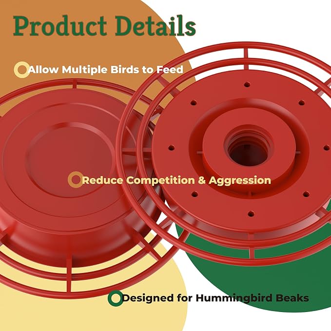 Hummingbird Feeder Replacement Base Compatible with Best-1 Hummingbird Feeders Replacement Bottom Plastic Outdoors Feeder Bottom 8-Port Water Feeder Parts, 2 Pack