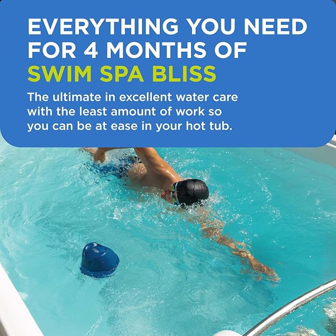 FROG @Ease Floating System and Pipe & Jet Cleanser for Swim Spas - Self-Regulating Swim Spa Sanitizer and Deep Clean Purge - Sanitizing Minerals & SmartChlor Technology - 4 Month Fresh Start Bundle