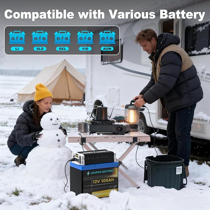 3500 watt Pure sine Wave Inverter, 24V DC to 110V AC Power Inverter, with 3 AC Output sockets, USB Port, Type-C Port, Remote Control with LCD Screen, Used for Solar Emergency Power Supply in RV Homes