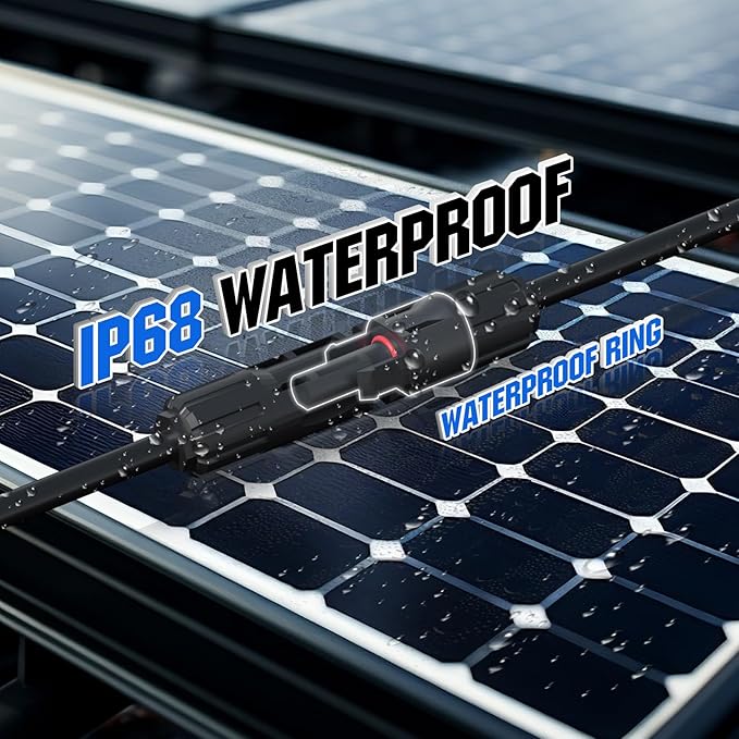 ECO-WORTHY Solar Connectors Y Branch 1 to 4 Parallel PV Adapter Cable Wire Plug Tool Kit for Solar Panel(M/FFFF and F/MMMM)