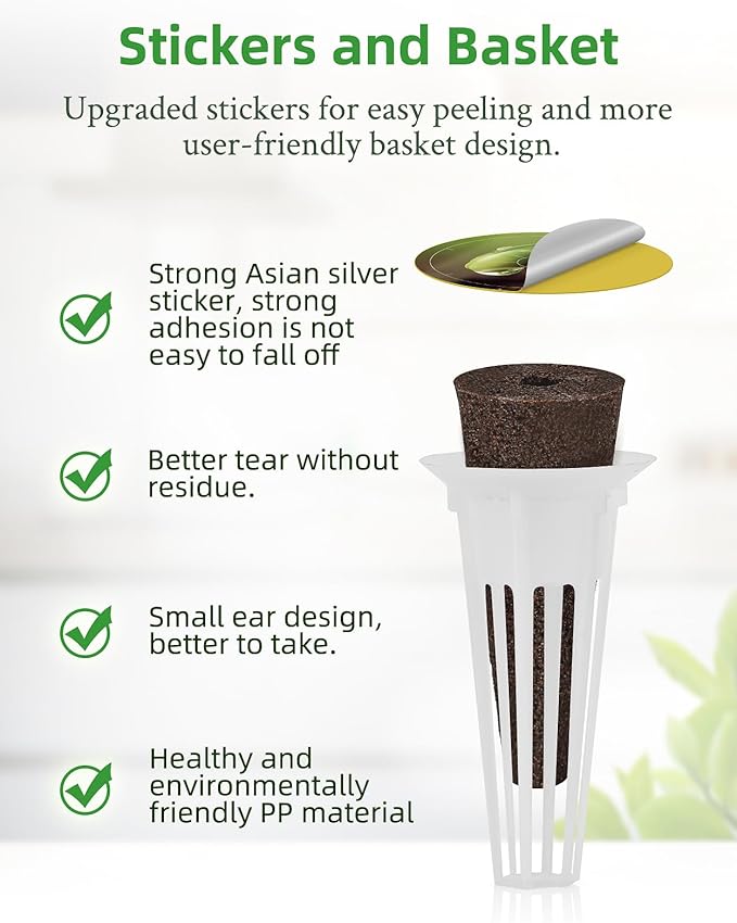 144pcs Seed Pod Kit: 50 Grow Sponges, 50 Pod Labels, 20 Grow Baskets, 20 Grow Domes, 4 A&B Plant Food，Grow Anything Kit,Compatible with Hydroponics Growing System from All Brands (144 pcs)
