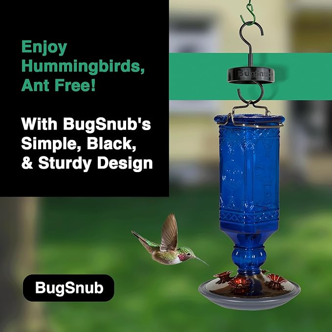 Hanging Ant Guard (1-pack)- Waterless Ant Defense for Hummingbird Nectar Feeders, Unique Upside-down Design, No Liquid Moat, Metal Hooks