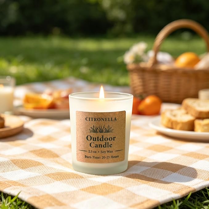 Citronella Candles Outdoor Indoor, 24 Pack Soy Wax Long Lasting Jar Scented Aromatherapy Citronella Candles Sets for Home Garden Patio Balcony