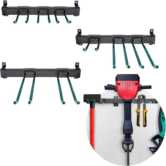 IDL Packaging Industrial Grade 48" Garage Tool Organizer with 8 Hooks, 720 lbs Total Holding Weight - for Repair Shops, Warehouses, Storages, Garages - Super Heavy-Duty Wall Mount Gear