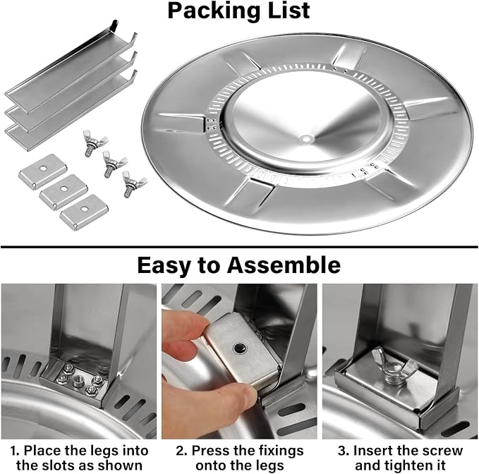 HGD Firepit Heat Deflector for 19-20.5" Fire Pits, Solo Stove Bonfire 19.5", Portable 304 Stainless Steel Heat Diffuser Captures & Redirects Warmth, Detachable Camping Essential