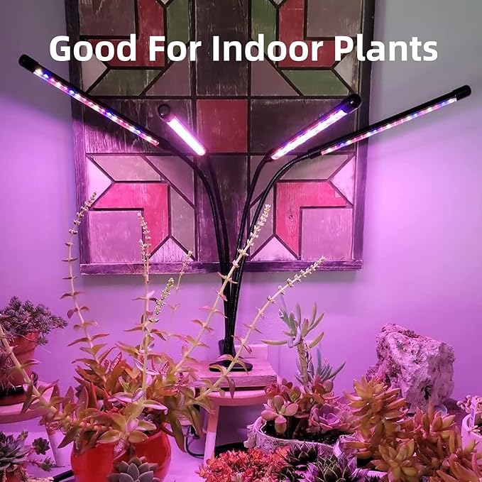 LEOTER Grow Lights for Indoor Plants - 84 LED Full Spectrum Clip Plant Growing Light (4 Heads 2 Pack)