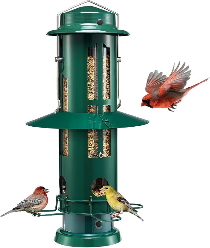 Kingsyard Squirrel Proof Bird Feeder with Removable Base + Kingsyard Bluebird Feeders for Outdoors Hanging