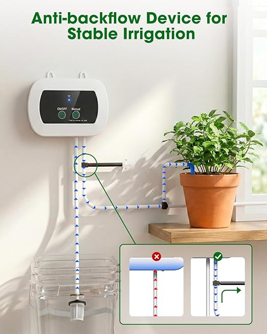 Automatic Watering System for Potted Plants,[Wi-Fi & App Control] Smart Plant Watering Devices for Indoor Outdoor, Automatic Drip Irrigation System Device Kit-USB Charging,Water 10 Plants