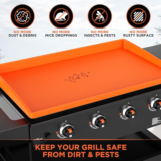 36" Silicone Griddle Mat for Blackstone 36 Inch Grill, Heavy Duty Food Grade Silicone Cover, All-Season Dirt & Rust Protection