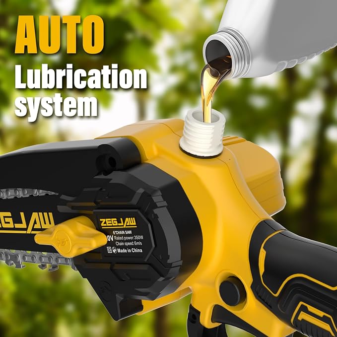 ZEGJAW 2-IN-1 Cordless Pole Saw & 6 Inch Mini Chainsaw with 2 Pack 2.0Ah Battery and Charger, Electric Pole Saw for Tree Trimming with Adjustable Extension Pole