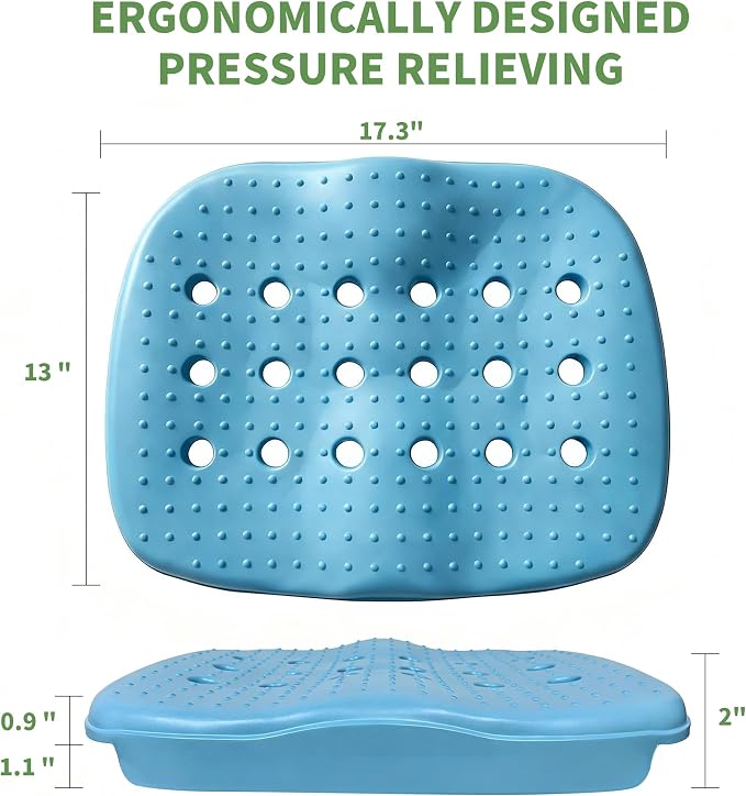 Poolside Seat Cushion, Pool Seat for Edge of Pool, Portable Outdoor Chair Mat with Carry Bag, Non-Slip & Quick-Drain for Swimming Pool, Patio, Deck, Hot Tub Bench (Blue, 2 PC)