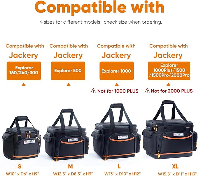 Travel Carrying Case Compatible with Jackery Explorer 1000, Portable Power Station Storage Case with Water- proof Bottom and Pocket for Jackery Accessories Solar Generator Storage Bag Only