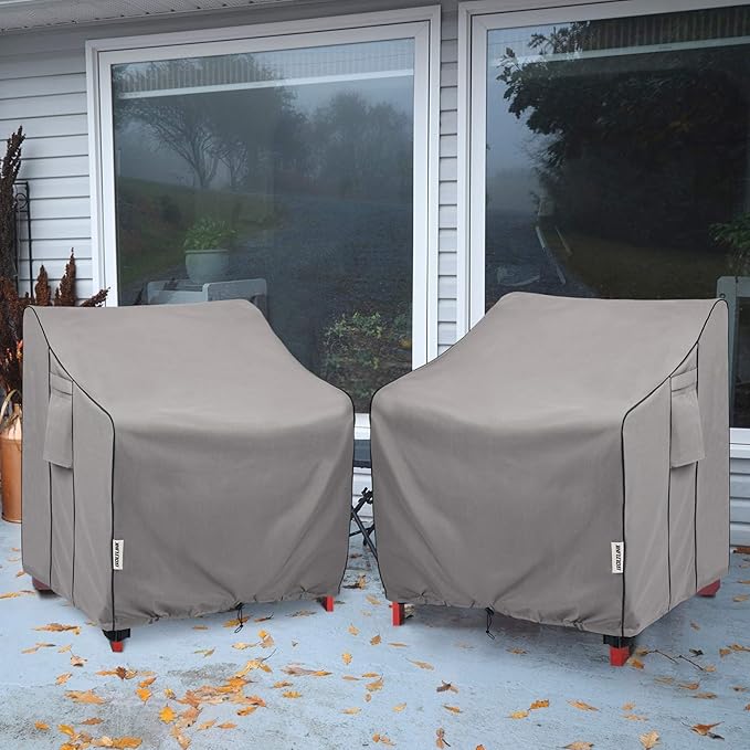 Patio Chair Covers Waterproof, Heavy Duty Outdoor Furniture Covers Fits up to 33W x 34D x 31H inches -2 Pack