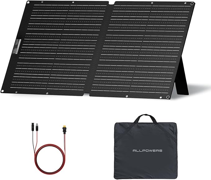 ALLPOWERS SOLAX SE100 100W Portable Solar Panel, High-Efficiency 23%-25% Monocrystalline Folding Solar Charger for Solar Generator, Camping&RV, 12V/24V Compatible, IP68 Waterproof