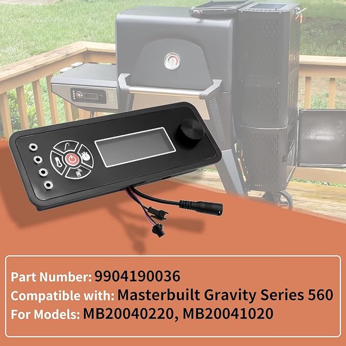 9904190036 Controller Compatible with Masterbuilt Gravity Series 560 Digital Charcoal Grill + Smokers, Digital Control Panel (Non-Wifi) for Model: MB20040220, MB20041020 Replacement Part