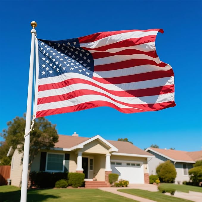 3x5 Ft American Flag Outdoor Heavy Duty,Spun Polyster American Flags for Outside with Densely Embroidered Stars,Premium US flag Use PU Coating,with 4-Layer Reinforced Edge Stitching,UV Protected Tear Proof All Weather USA Flag with Brass Grommets