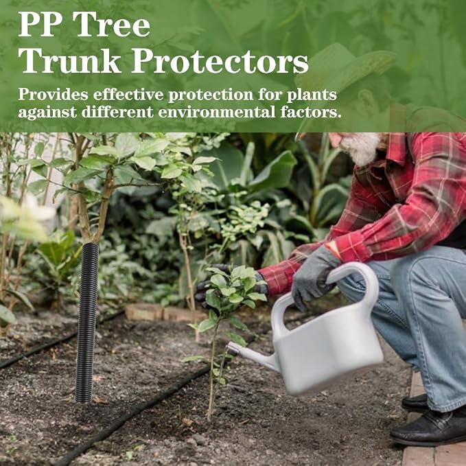 GRETJOB 24 Pcs Tree Trunk Protector Guard, 2 Size Sapling Tree Protector from Deer, Tree Bark Protectors Guard Tube Wraps to Protect Bark, Sapling from Rodents, Mowers, Animals (15.7 x 2, 15.7 x 1.6)