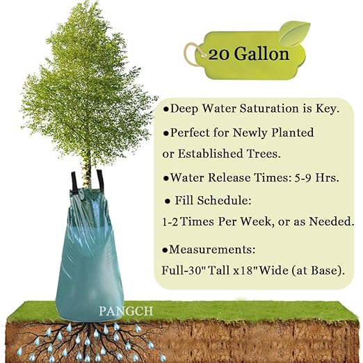 Tree Watering Bag, 20 Gallon Slow Release Tree Watering Bags-Drip Irrigation Bag for Newly Planted or Established Trees (5 Pack)