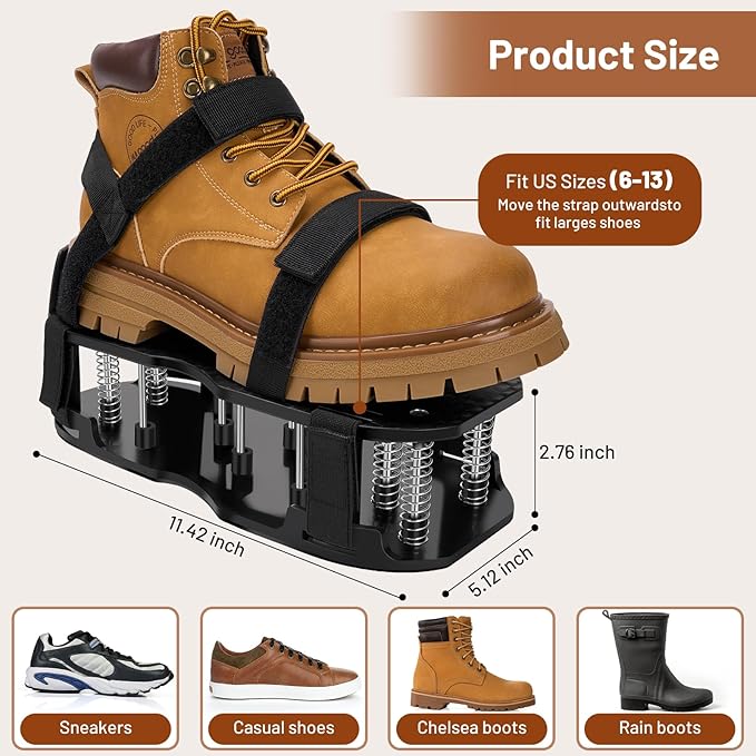 Lawn Aerator Shoes, Pre-Installed Two-Layer Spike Aerator Shoes Tool with Hook-and-Loop Adjustable Straps, Durable and Self-Cleaning for Patio Garden Soil and Plat Grassland, B & S