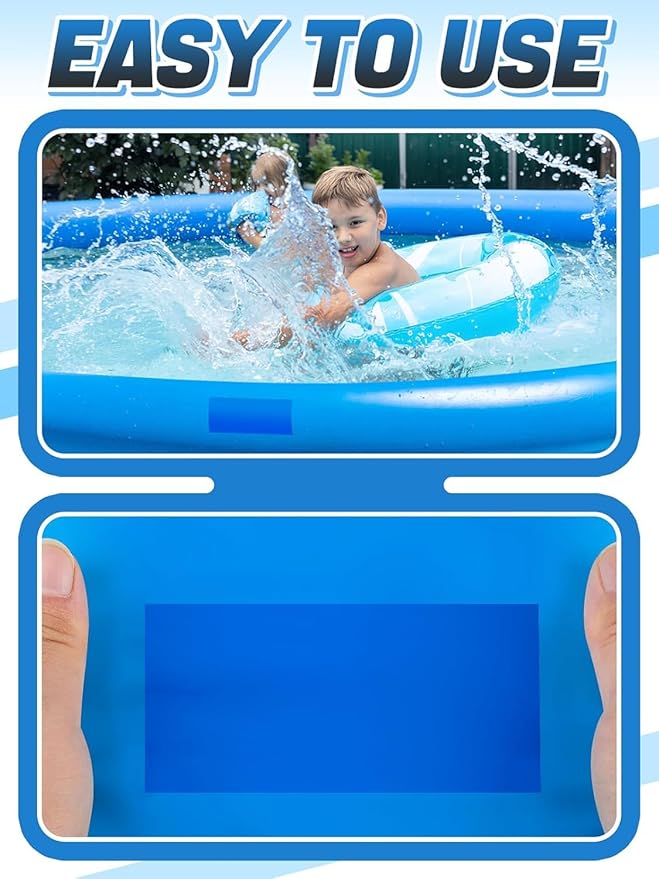 Aulock 2.8ft x 2ft Large Clear Pool Liner Repair Patch - Self-Adhesive Vinyl Patch Kit for In-Ground or Above Ground Pools Inflatable Swimming Pools, Blue