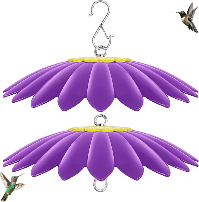 13.5 inch Rain Guard for Bird Feeder,Hummingbird Feeder Shade Dome Cover,Umbrella Cover for Bird House for Outdoor,Squirrel Baffle(Purple) 2 Pack