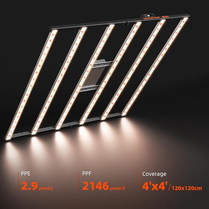 Spider Farmer SE7000 730W LED Grow Light, 5x5ft Coverage, Full Spectrum Dimmable Bar Style, Smart App Control & Daisy Chain, Commercial & Vertical Farming Growing Lamps