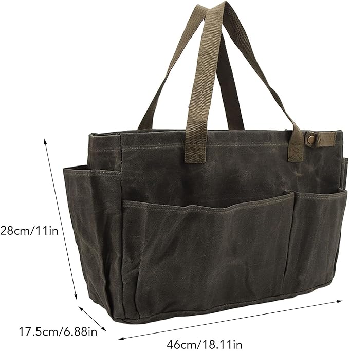 Diydeg Garden Tool Bag, Tool Bag Large Garden Tool Organizer Gardening Tote Bag Organizer Tool Storage Bag with Comfortable Carry Handle for Camping (OD Green)