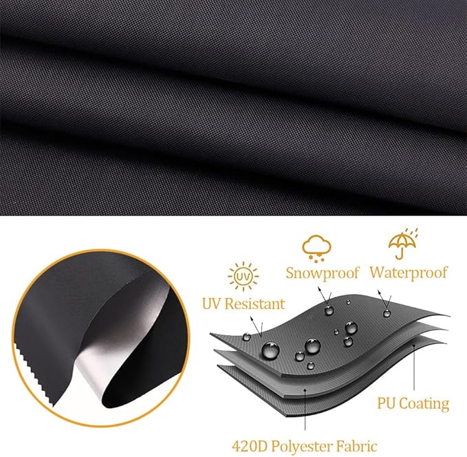 Patio Steel Patio Side Table Cover Waterproof Heavy Duty Small Outdoor Round End Table Covers, 18" D X 16" H, Black